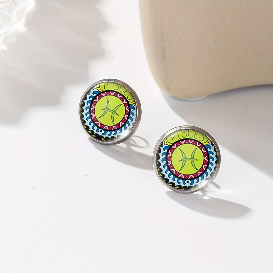 Zodiac Constellation Symbol Earrings Set
